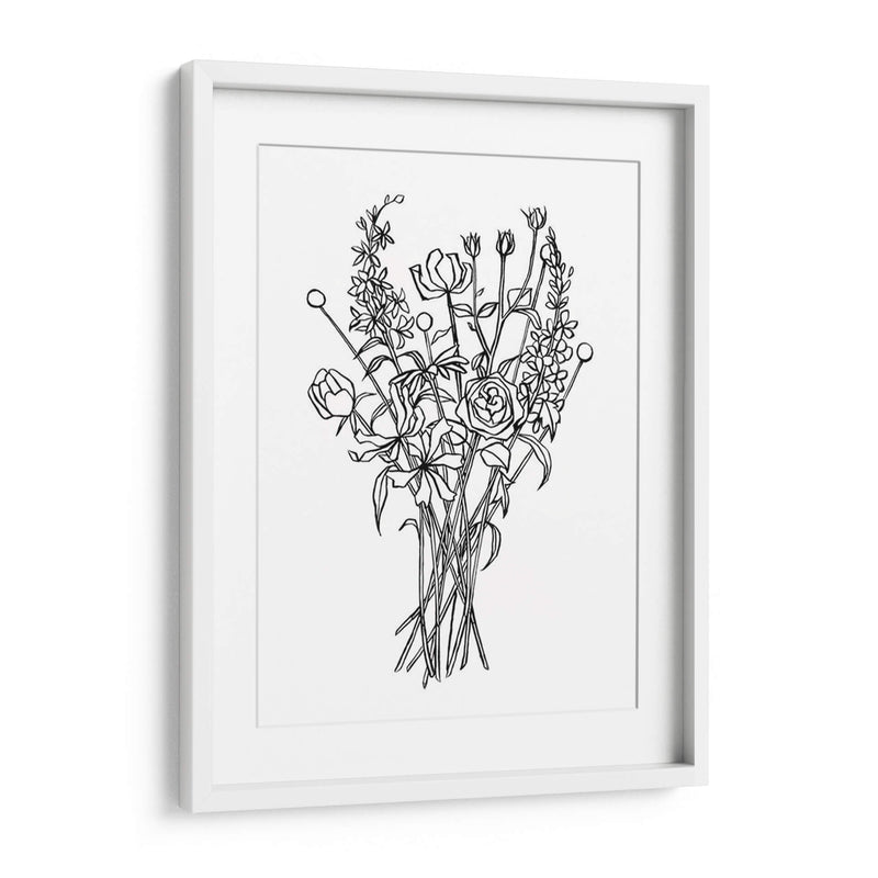 Bouquet Blanco Y Negro Iii - Emma Scarvey | Cuadro decorativo de Canvas Lab