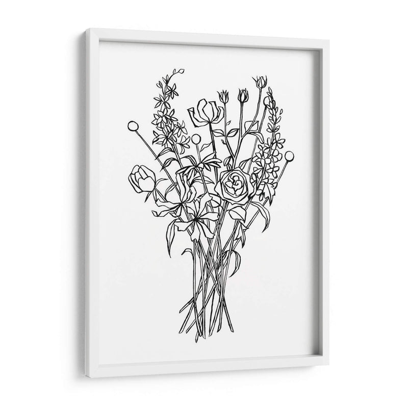 Bouquet Blanco Y Negro Iii - Emma Scarvey | Cuadro decorativo de Canvas Lab