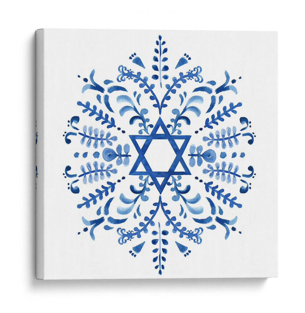 Indigo Hanukkah Iv - Victoria Borges | Cuadro decorativo de Canvas Lab