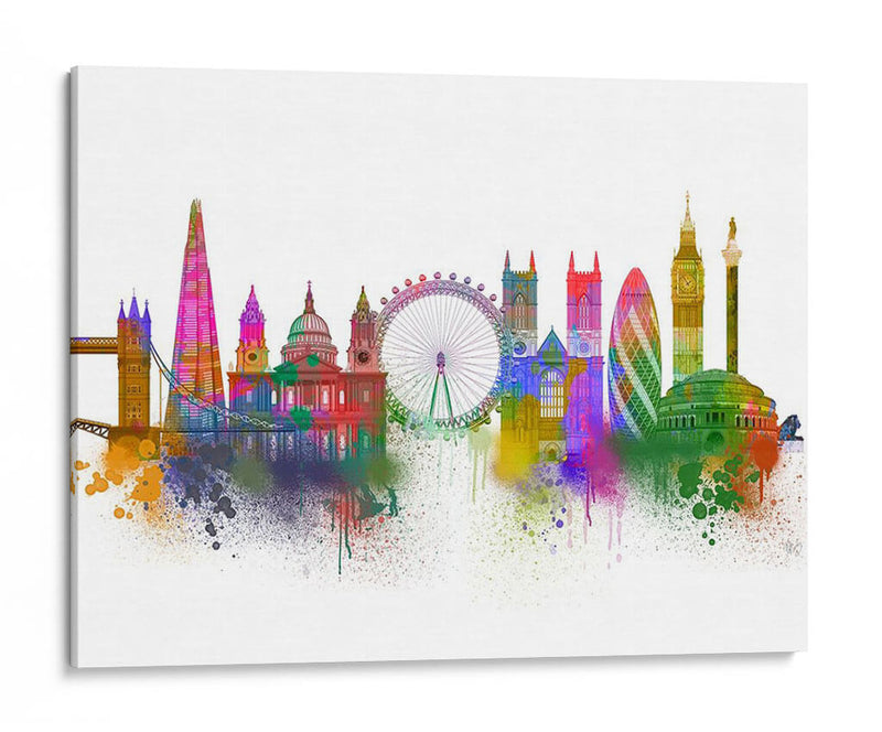 Londres Skyline Rainbow Bright - Fab Funky | Cuadro decorativo de Canvas Lab