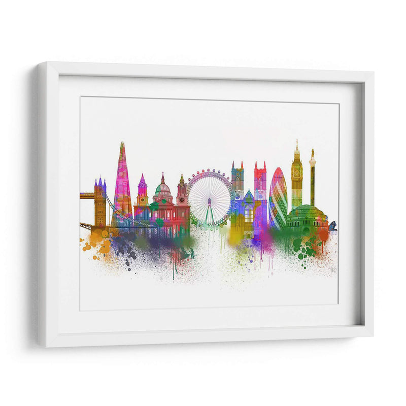 Londres Skyline Rainbow Bright - Fab Funky | Cuadro decorativo de Canvas Lab