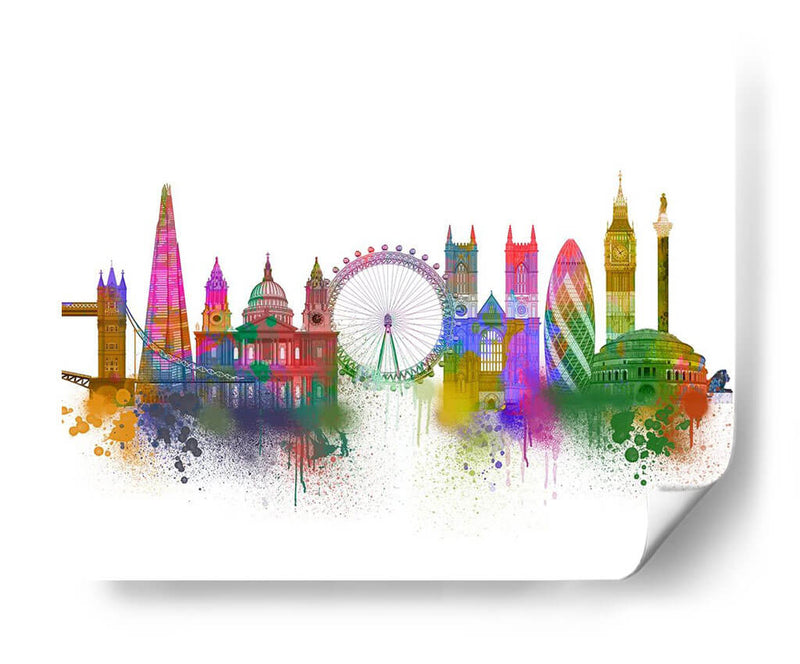 Londres Skyline Rainbow Bright - Fab Funky | Cuadro decorativo de Canvas Lab