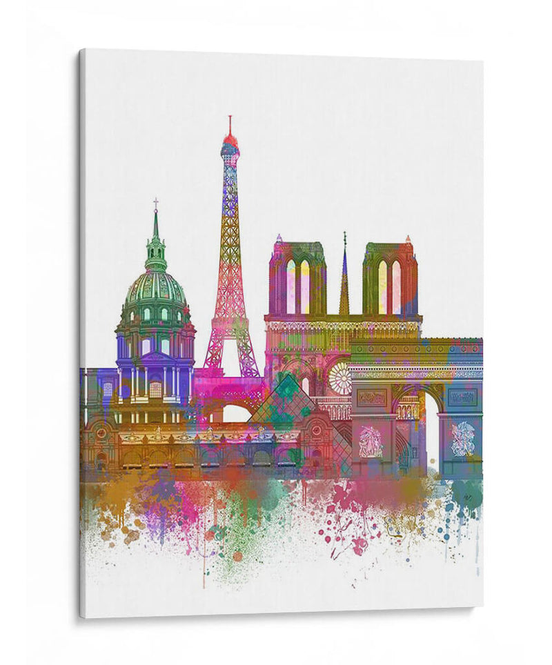 París Skyline Rainbow Bright - Fab Funky | Cuadro decorativo de Canvas Lab