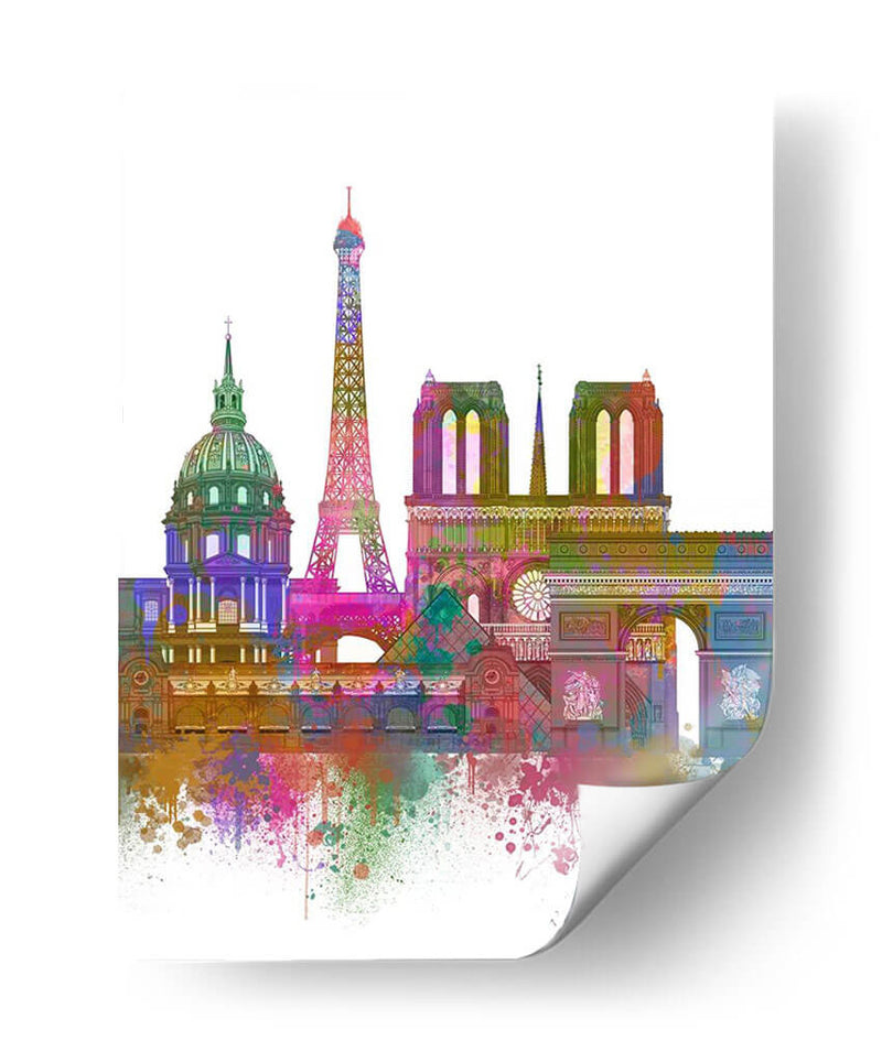 París Skyline Rainbow Bright - Fab Funky | Cuadro decorativo de Canvas Lab