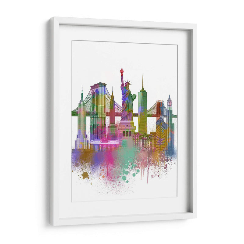 New York Skyline Rainbow Bright II - Fab Funky | Cuadro decorativo de Canvas Lab