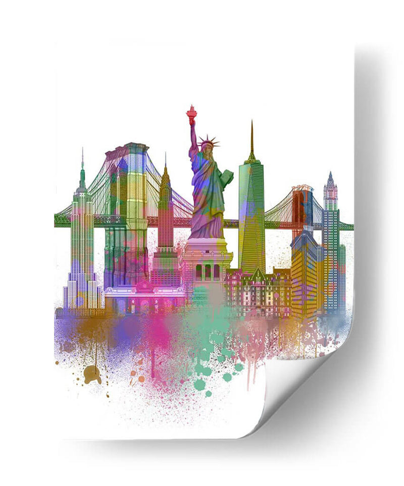 New York Skyline Rainbow Bright II - Fab Funky | Cuadro decorativo de Canvas Lab