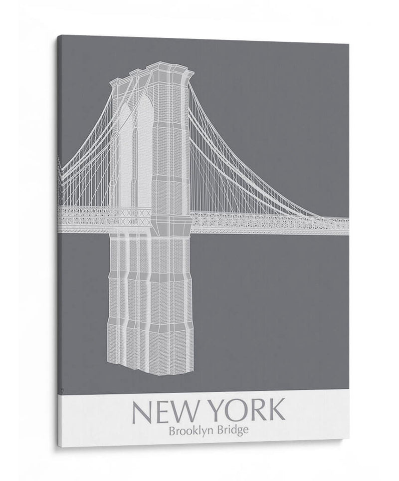 New York Brooklyn Bridge Monochrome - Fab Funky | Cuadro decorativo de Canvas Lab