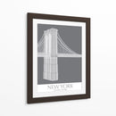 New York Brooklyn Bridge Monochrome - Fab Funky | Cuadro decorativo de Canvas Lab