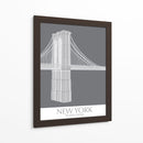 New York Brooklyn Bridge Monochrome - Fab Funky | Cuadro decorativo de Canvas Lab
