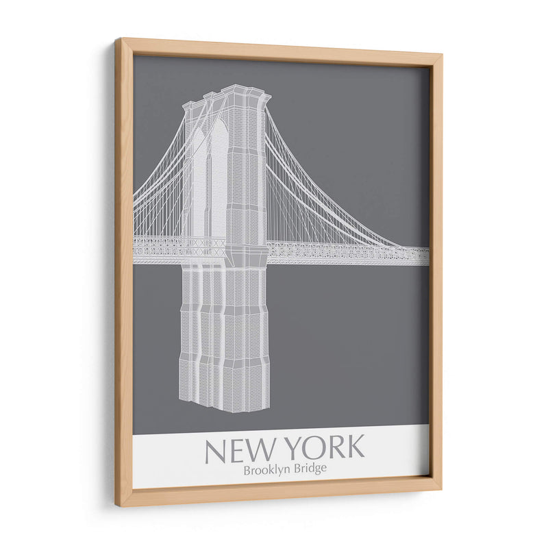 New York Brooklyn Bridge Monochrome - Fab Funky | Cuadro decorativo de Canvas Lab