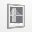 New York Brooklyn Bridge Monochrome - Fab Funky | Cuadro decorativo de Canvas Lab