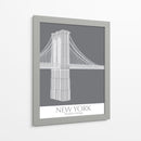 New York Brooklyn Bridge Monochrome - Fab Funky | Cuadro decorativo de Canvas Lab