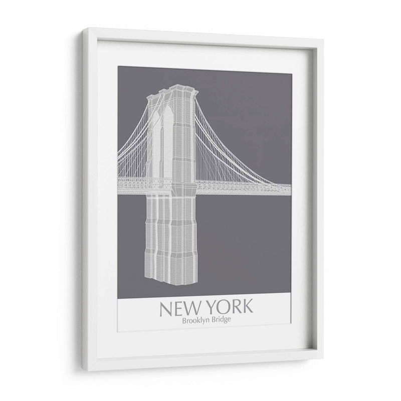 New York Brooklyn Bridge Monochrome - Fab Funky | Cuadro decorativo de Canvas Lab