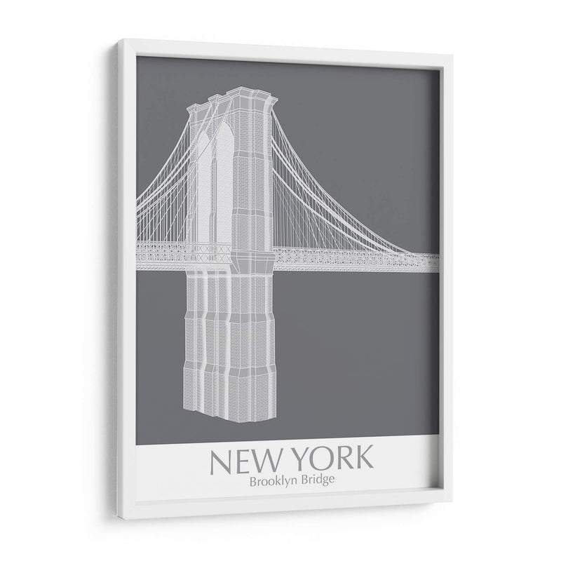 New York Brooklyn Bridge Monochrome - Fab Funky | Cuadro decorativo de Canvas Lab