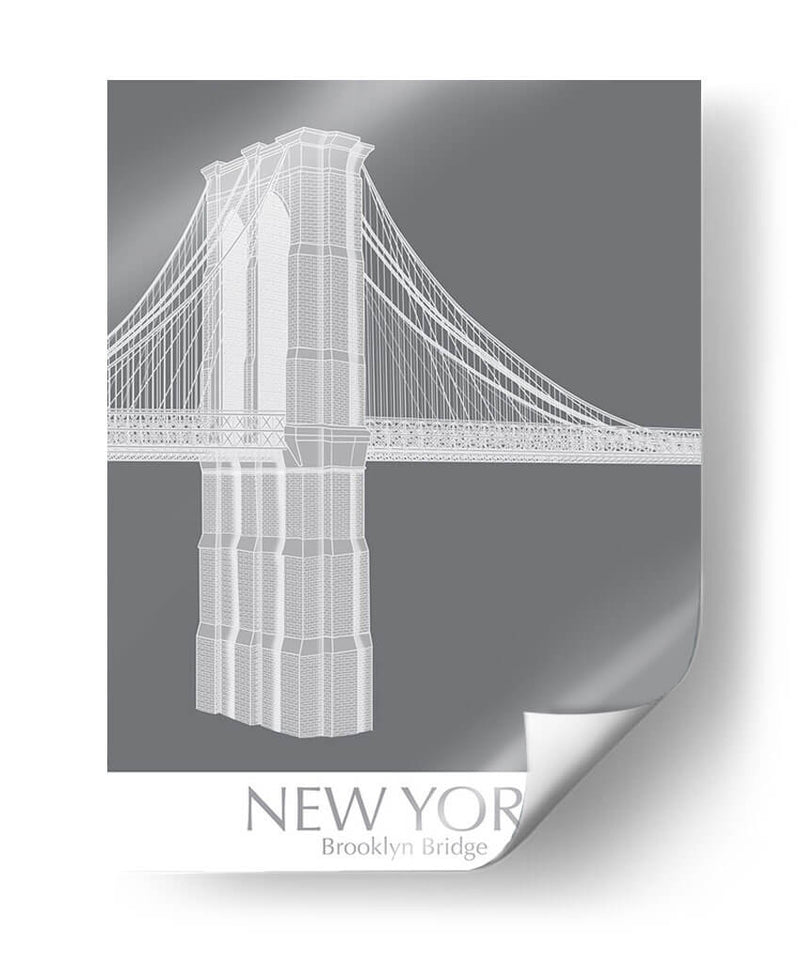 New York Brooklyn Bridge Monochrome - Fab Funky | Cuadro decorativo de Canvas Lab