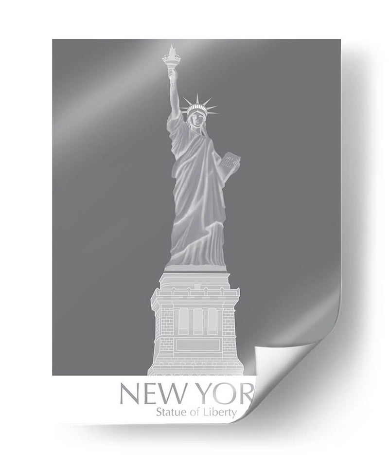 Estatua De Nueva York De Liberty Monochrome - Fab Funky | Cuadro decorativo de Canvas Lab