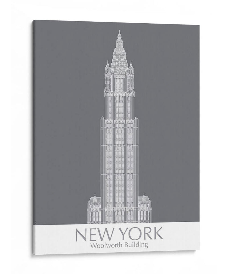 Nueva York Woolworth Building Monochrome - Fab Funky | Cuadro decorativo de Canvas Lab