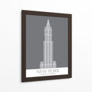 Nueva York Woolworth Building Monochrome - Fab Funky | Cuadro decorativo de Canvas Lab
