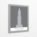Nueva York Woolworth Building Monochrome - Fab Funky | Cuadro decorativo de Canvas Lab