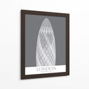 London Gerkin Monochrome - Fab Funky | Cuadro decorativo de Canvas Lab