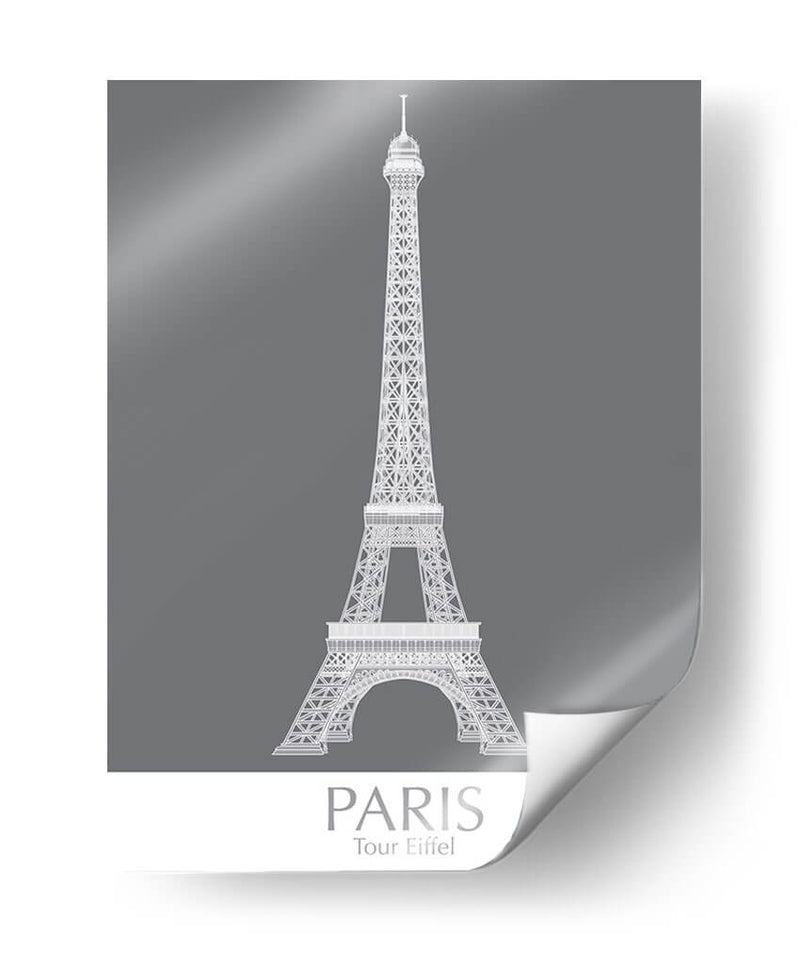 Torre Eiffel De París Monocromo - Fab Funky | Cuadro decorativo de Canvas Lab