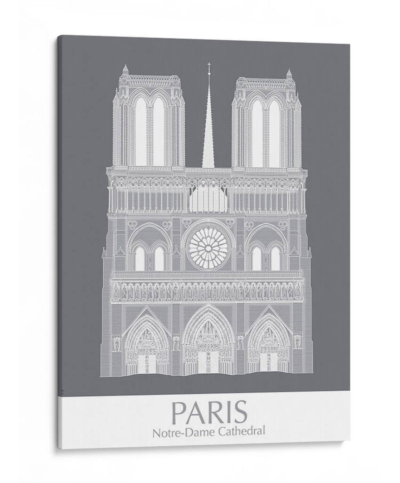 Paris Notre Dame Monocromo - Fab Funky | Cuadro decorativo de Canvas Lab