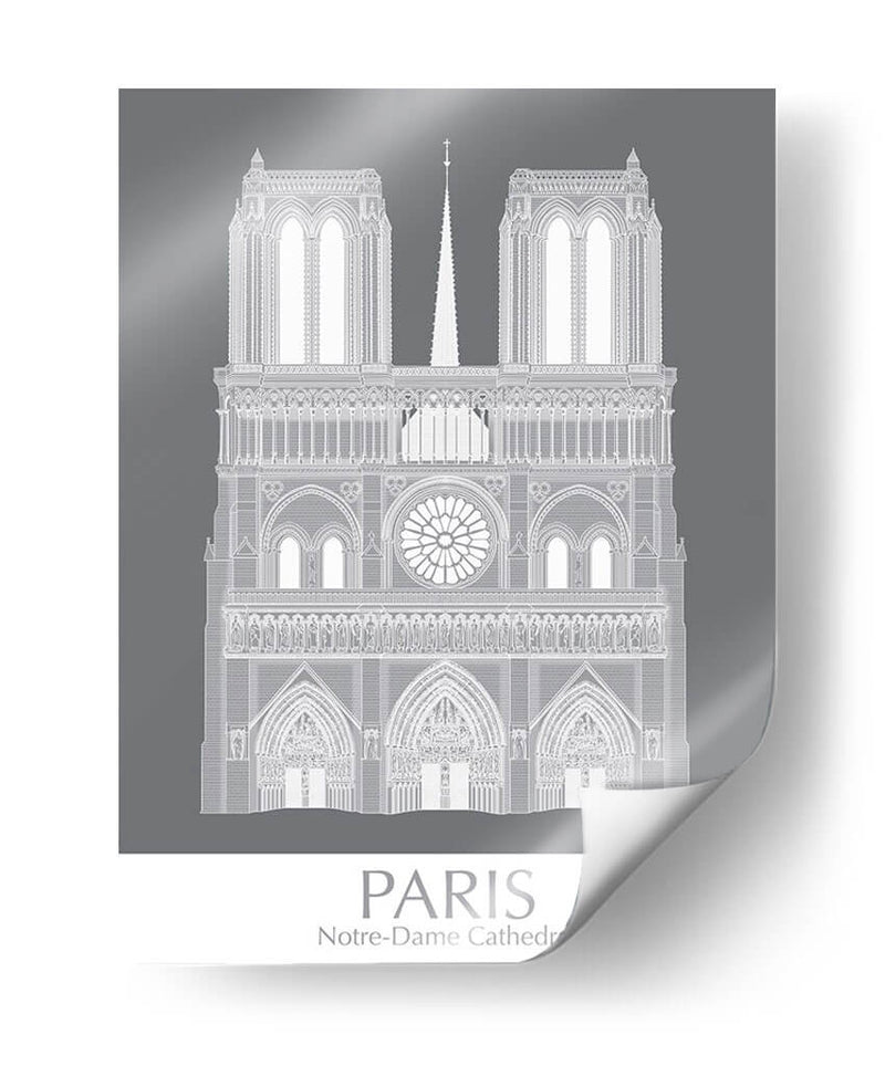 Paris Notre Dame Monocromo - Fab Funky | Cuadro decorativo de Canvas Lab