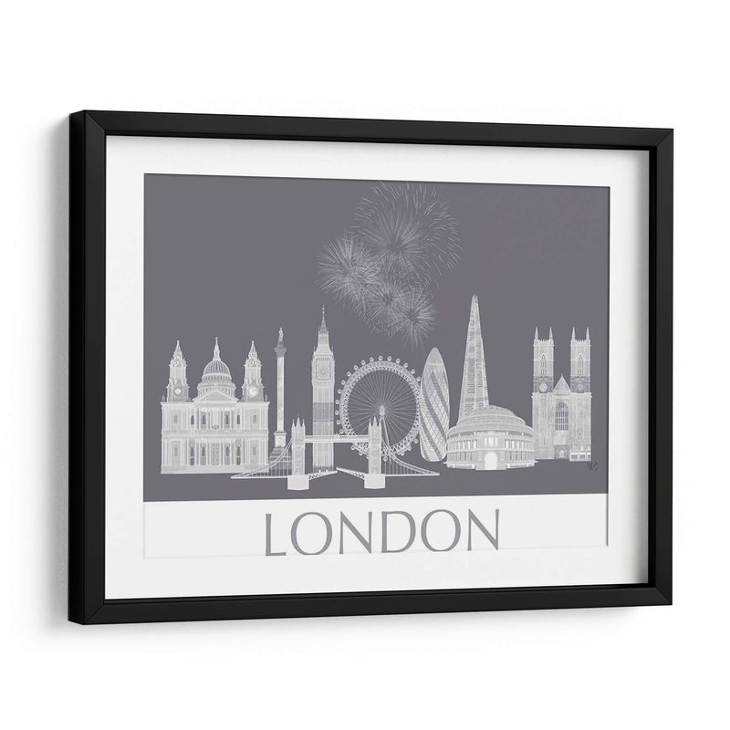 Horizonte De Londres Monocromo - Fab Funky | Cuadro decorativo de Canvas Lab