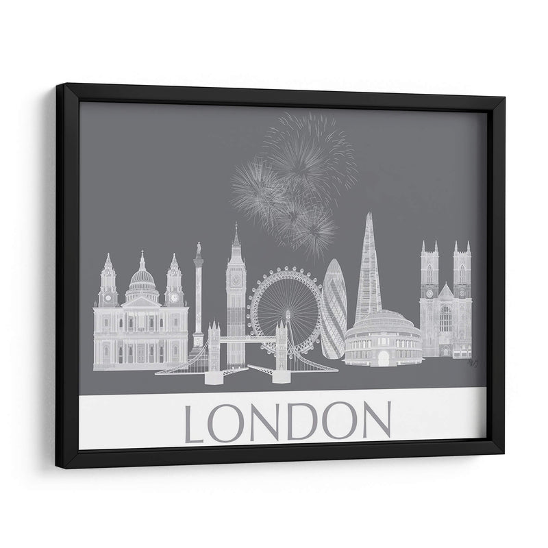 Horizonte De Londres Monocromo - Fab Funky | Cuadro decorativo de Canvas Lab