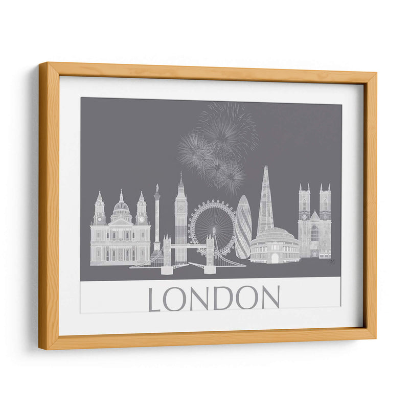 Horizonte De Londres Monocromo - Fab Funky | Cuadro decorativo de Canvas Lab