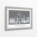 Horizonte De Londres Monocromo - Fab Funky | Cuadro decorativo de Canvas Lab