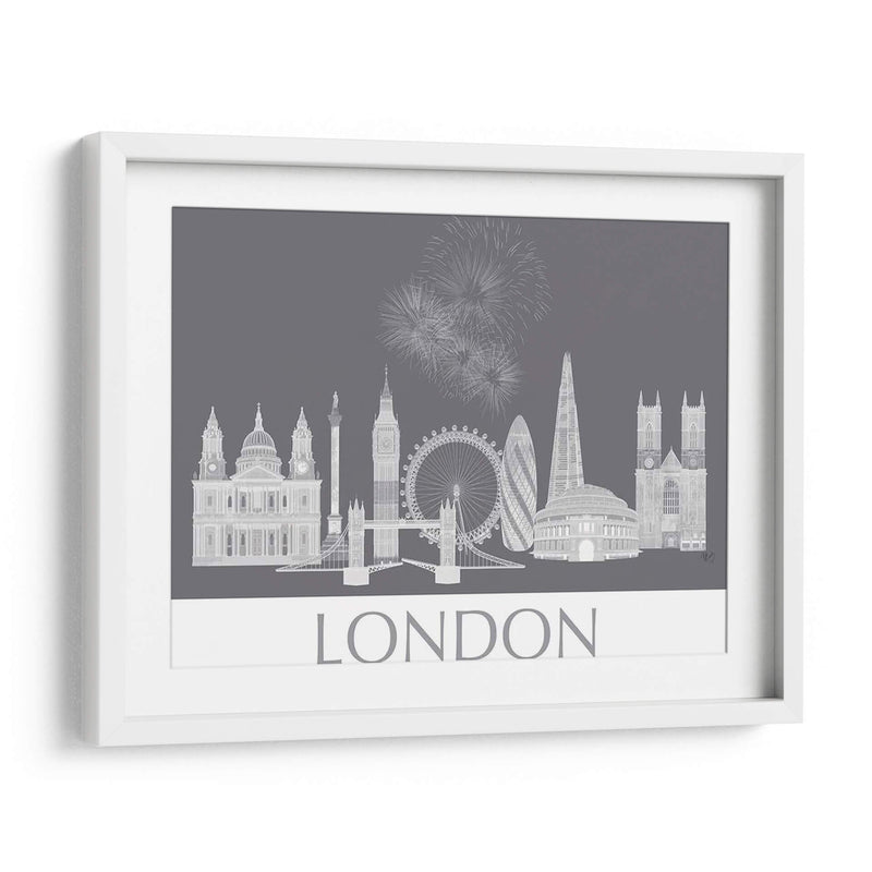 Horizonte De Londres Monocromo - Fab Funky | Cuadro decorativo de Canvas Lab