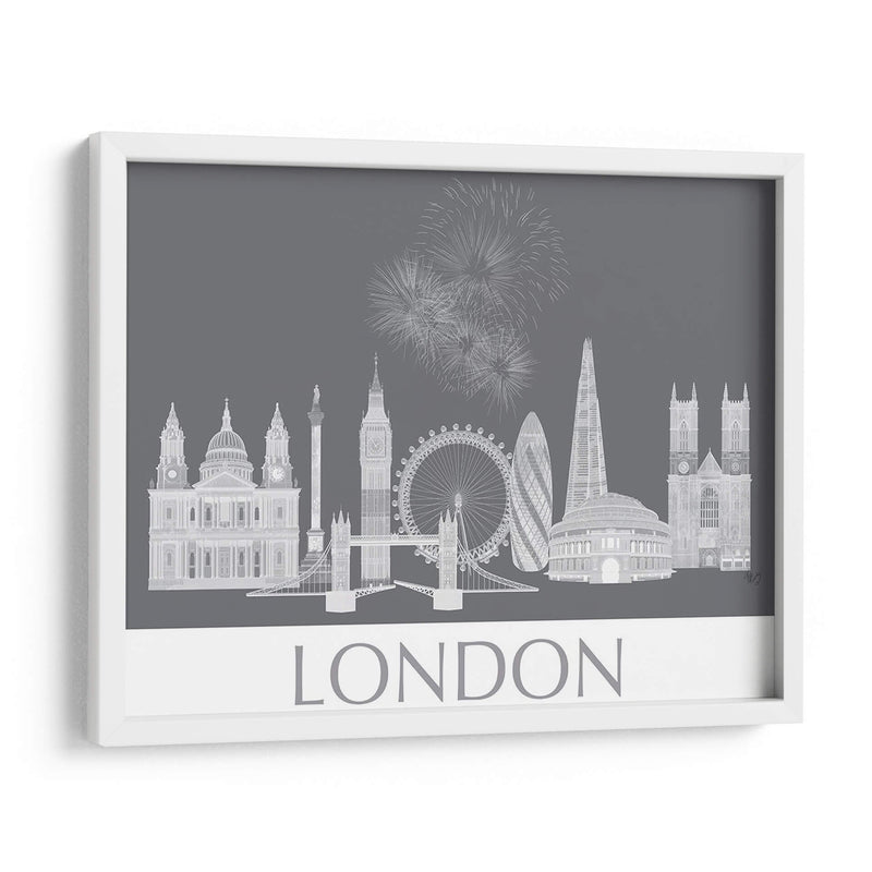 Horizonte De Londres Monocromo - Fab Funky | Cuadro decorativo de Canvas Lab