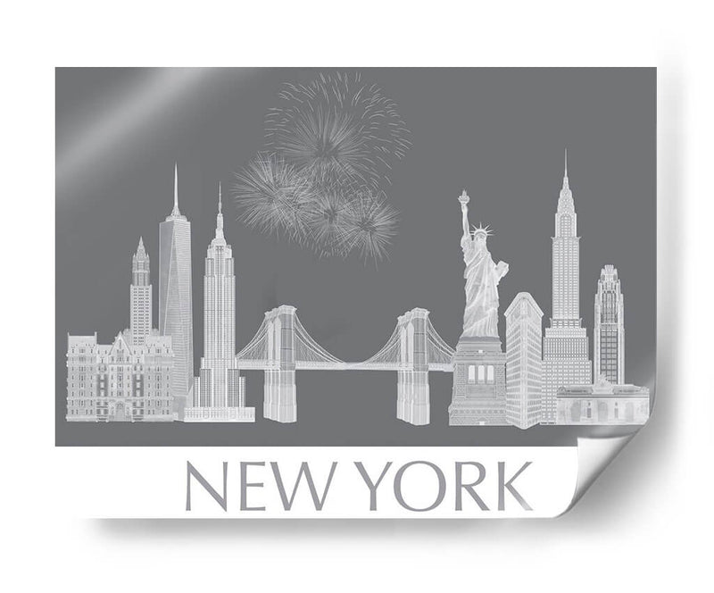 New York Skyline Monochrome - Fab Funky | Cuadro decorativo de Canvas Lab