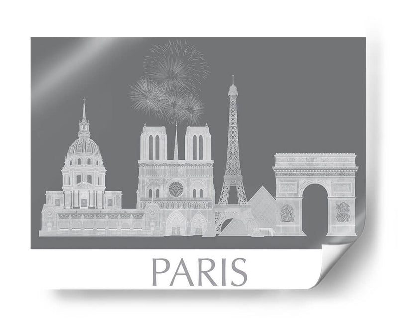 Paris Horizonte Monocromo - Fab Funky | Cuadro decorativo de Canvas Lab