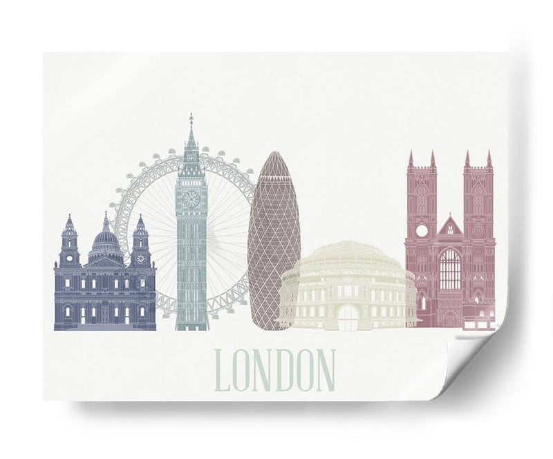 Horizonte De Londres - Fab Funky | Cuadro decorativo de Canvas Lab