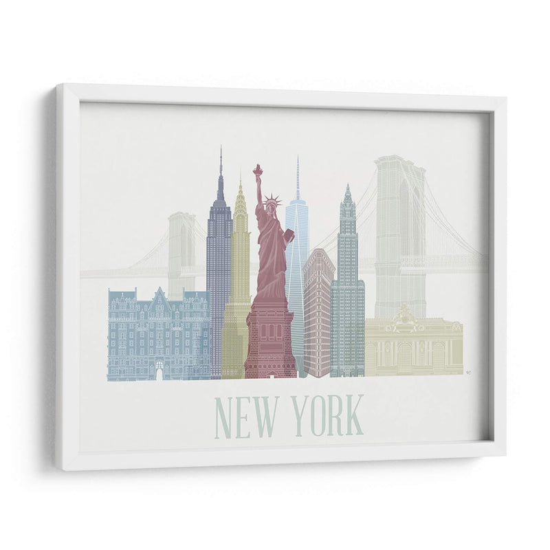 Horizonte De Nueva York - Fab Funky | Cuadro decorativo de Canvas Lab