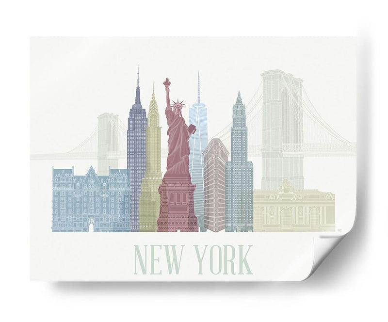 Horizonte De Nueva York - Fab Funky | Cuadro decorativo de Canvas Lab