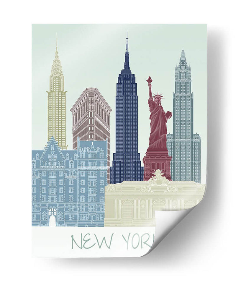 Horizonte De Nueva York II - Fab Funky | Cuadro decorativo de Canvas Lab