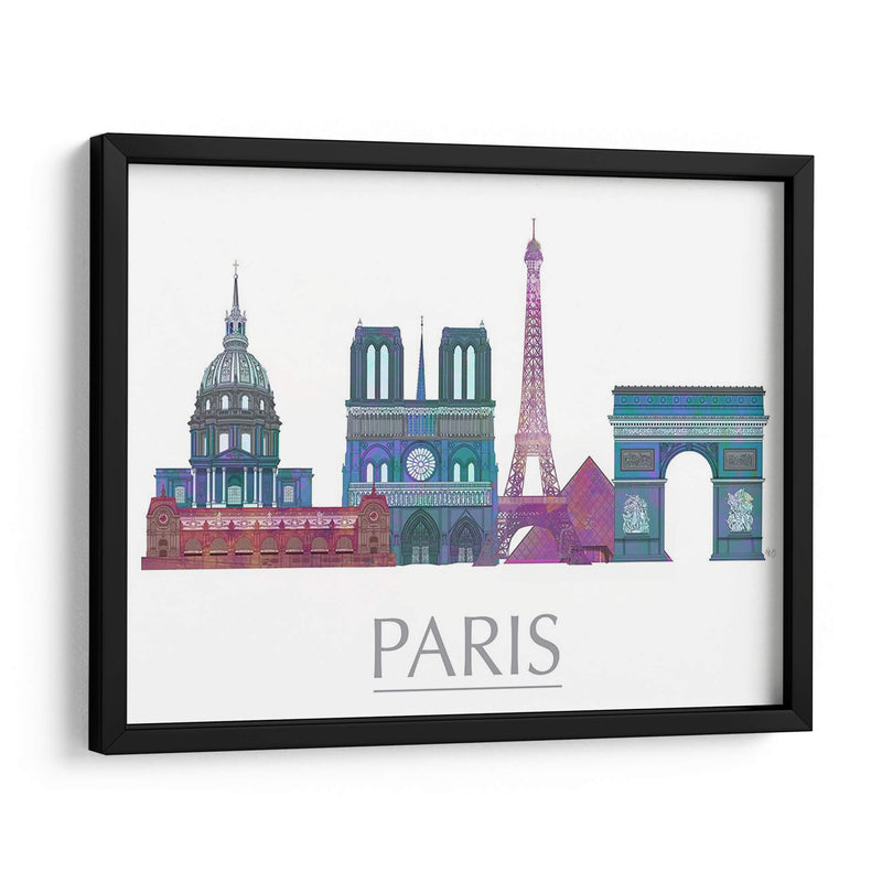 Skyline De París Edificios De Colores - Fab Funky | Cuadro decorativo de Canvas Lab