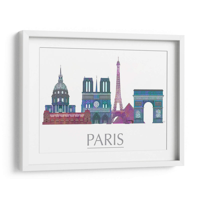 Skyline De París Edificios De Colores - Fab Funky | Cuadro decorativo de Canvas Lab