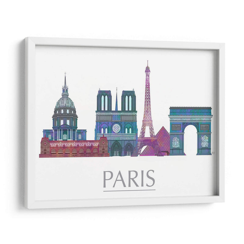 Skyline De París Edificios De Colores - Fab Funky | Cuadro decorativo de Canvas Lab