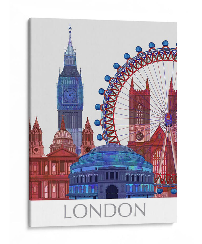 Londres Londres, Azul Rojo II - Fab Funky | Cuadro decorativo de Canvas Lab