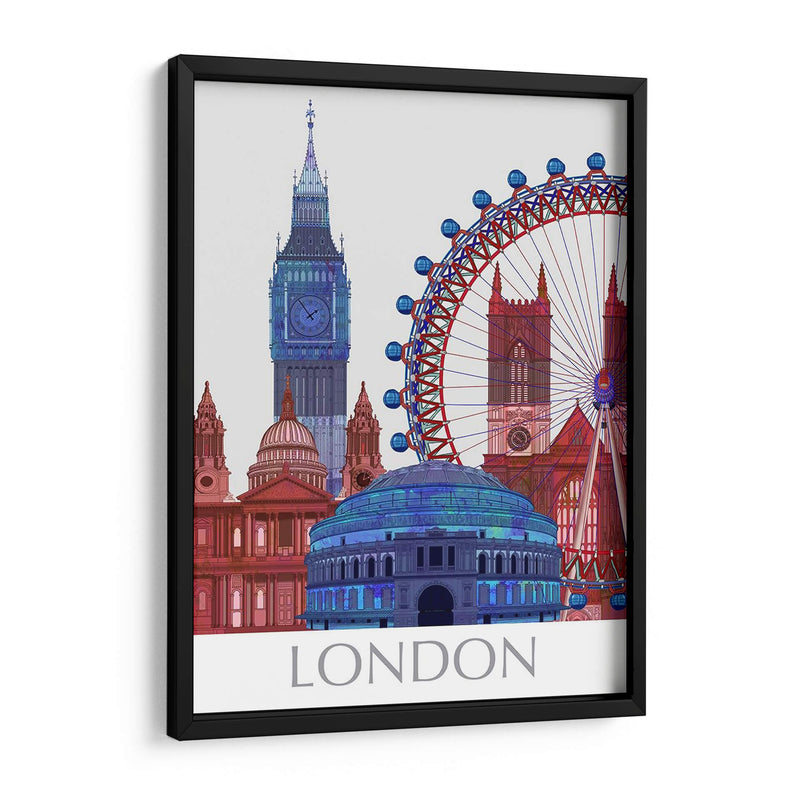 Londres Londres, Azul Rojo II - Fab Funky | Cuadro decorativo de Canvas Lab