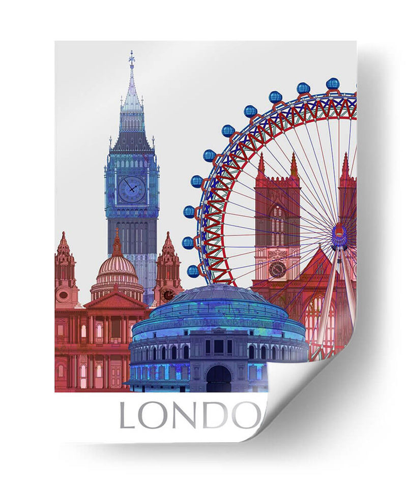 Londres Londres, Azul Rojo II - Fab Funky | Cuadro decorativo de Canvas Lab