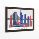 Lugares Prominentes De Nueva York, Azul Rojo - Fab Funky | Cuadro decorativo de Canvas Lab