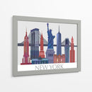 Lugares Prominentes De Nueva York, Azul Rojo - Fab Funky | Cuadro decorativo de Canvas Lab