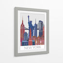 Lugares Prominentes De Nueva York, Azul Rojo II - Fab Funky | Cuadro decorativo de Canvas Lab