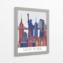 Lugares Prominentes De Nueva York, Azul Rojo II - Fab Funky | Cuadro decorativo de Canvas Lab