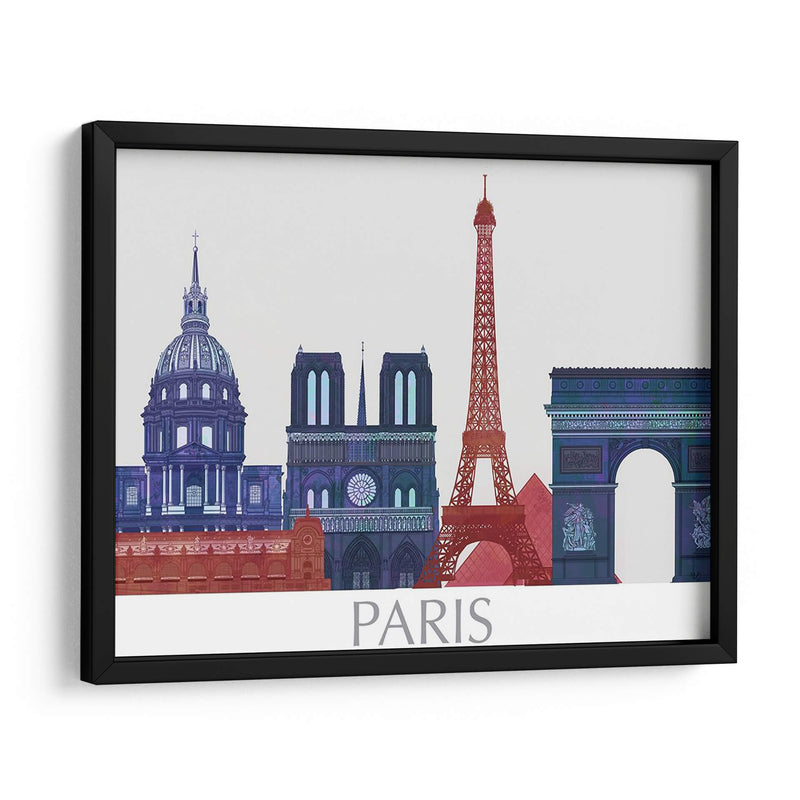 Lugares Prominentes De París, Azul Rojo - Fab Funky | Cuadro decorativo de Canvas Lab